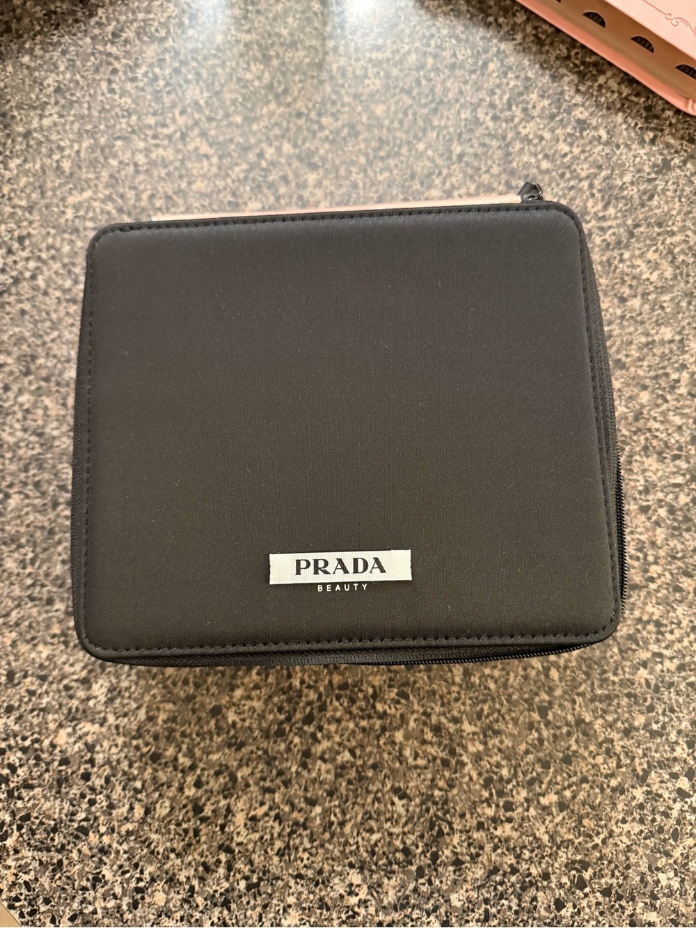 Prada Beauty Black Textured Zip Pouch